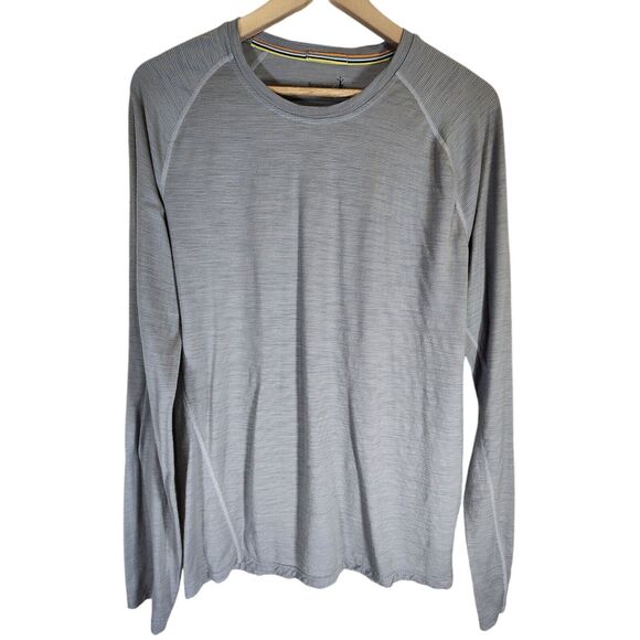 Smartwool Gray Long Sleeve Merino Wool Blend Base Layer Shirt, Men's Large - Picture 1 of 4